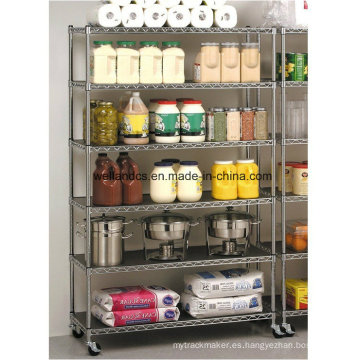 Restaurante comercial de alta capacidad Hotel Chrome Metal Display Rack